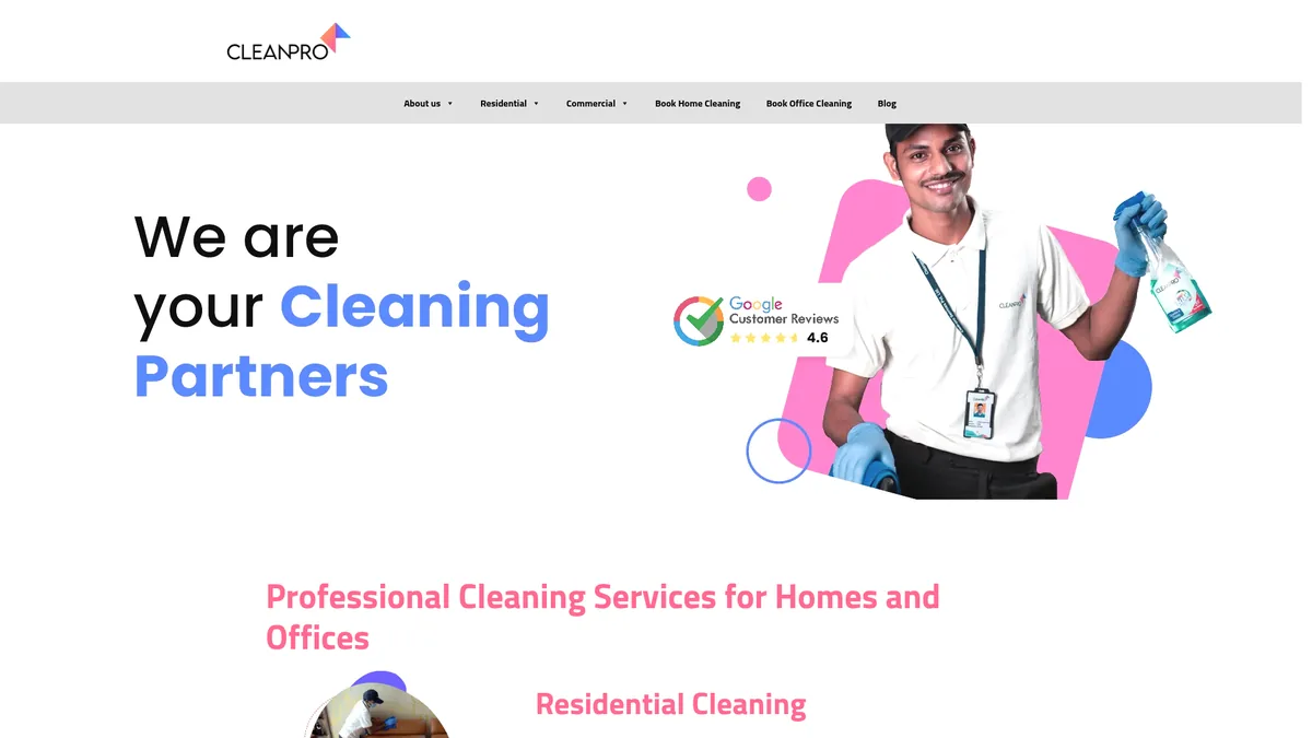 Home page of Cleanpro