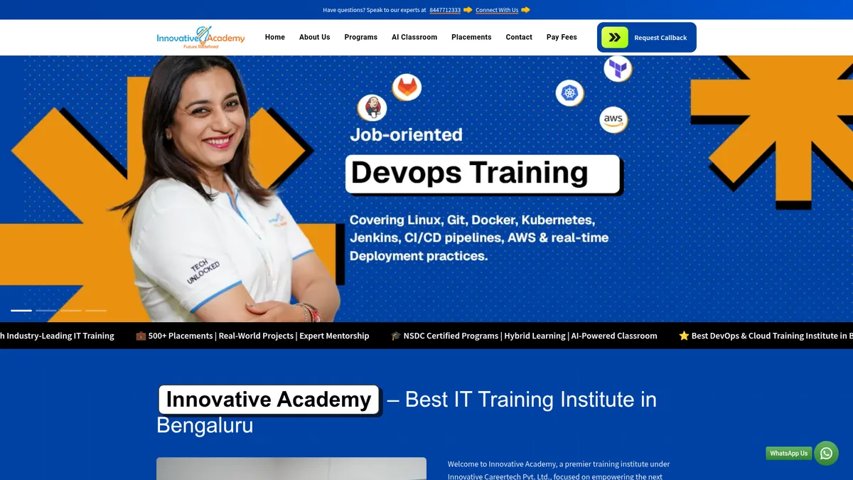 Home page of Innovative Academy